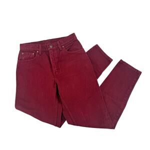 Levi's 550 Relaxed High Waist Red Denim Jeans JR Size 9 Mom Tapered USA VTG ‘94